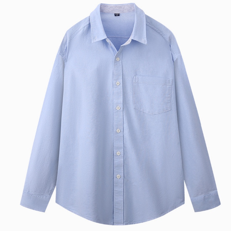 Oxford Cotton Casual Shirt Business - メンズ5XLオックスフォード100%コットン長袖シャツ、ビジネスカジュアル、リラックスフィット、ホワイト、メンズ長袖、格子柄/ストライプシャツ