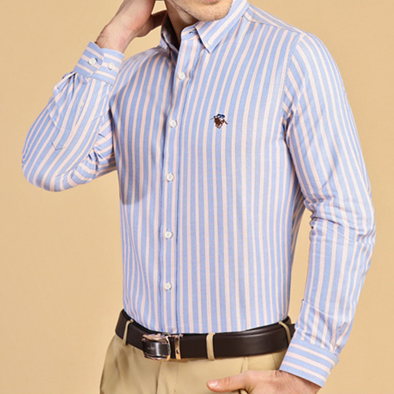 Oxford Cotton Casual Shirt Business - メンズ向け新作100%コットン スマートカジュアル長袖シャツ ソフトオックスフォード ビジネス レギュラーフィットシャツ ブリティッシュスタイル