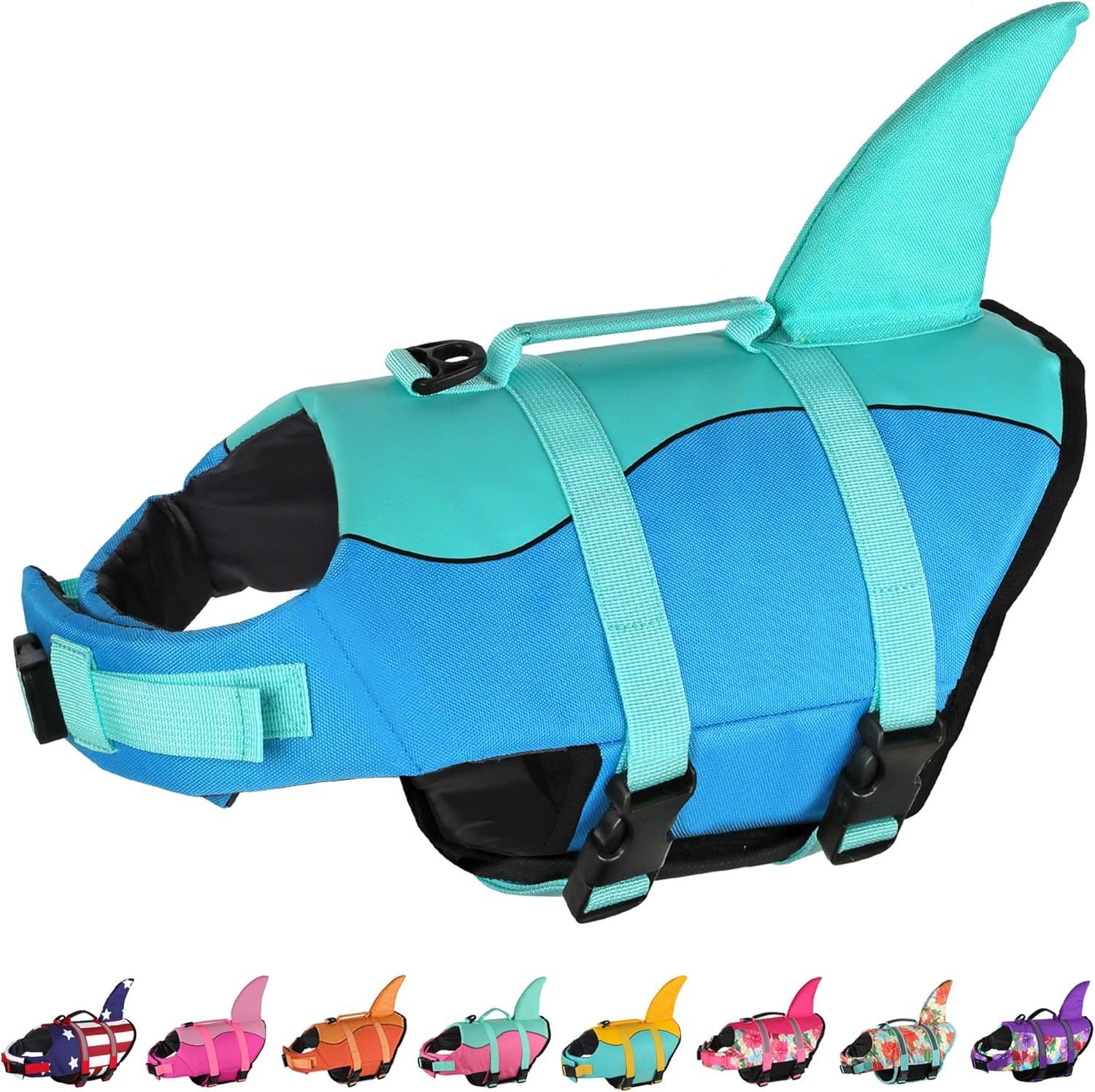 Jackets - ペット用ライフジャケット 犬用 アウトドア 水泳 シャーク柄 大型犬用