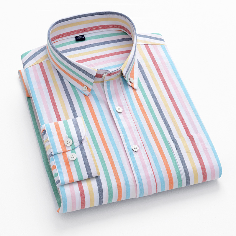 メンズ5XLオックスフォード100%コットン長袖シャツ、ビジ - Oxford Cotton Casual Shirt Business のレビューと価格