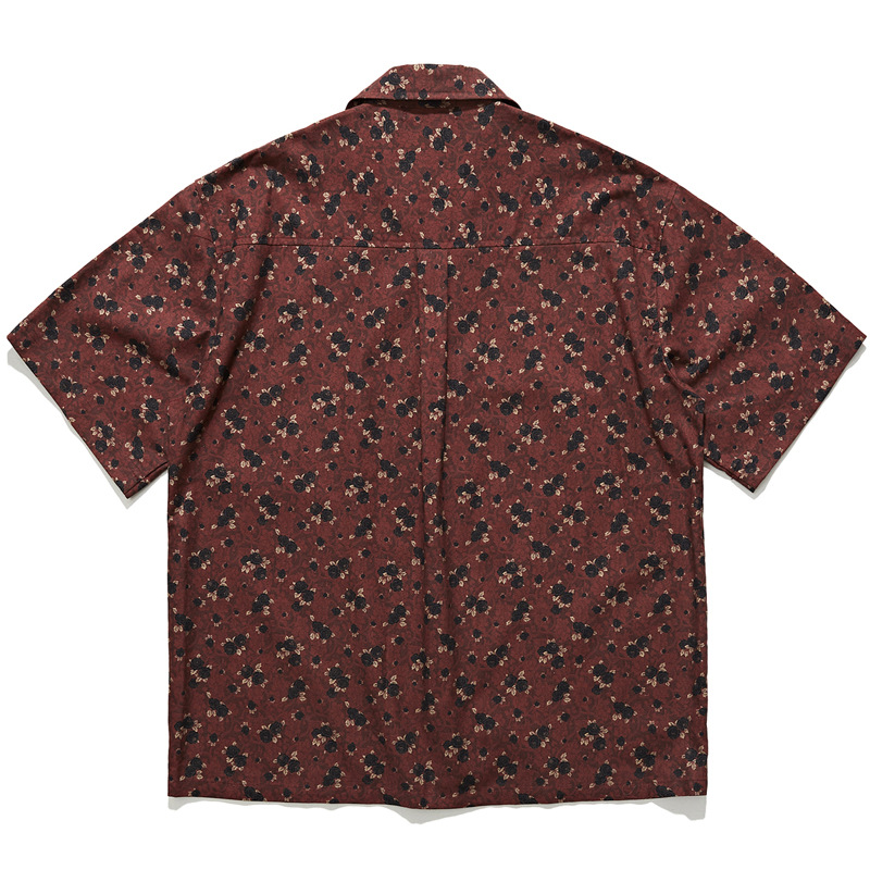 日本のレトロなエスニックスタイルのキューバンカラー半袖シャツ - Vintage Hawaiian Floral Shirt のレビューと価格