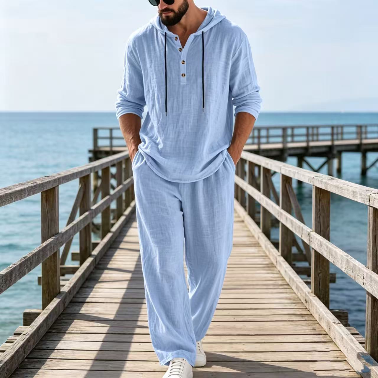 2026年クロスボーダー春秋リネンメンズカジュアルスーツアマ - Mens Linen Shirt Long Sleeve のレビューと価格