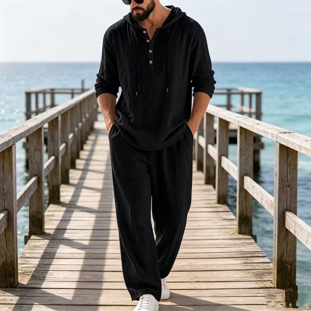 2026年クロスボーダー春秋リネンメンズカジュアルスーツアマ - Mens Linen Shirt Long Sleeve のレビューと価格