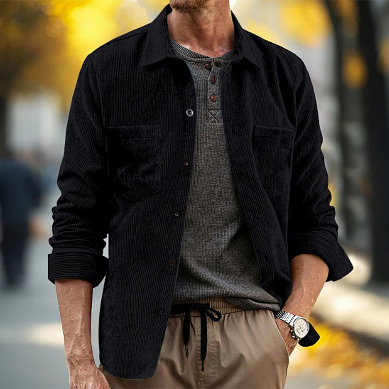 春秋デイリーレジャーメンズヴィンテージコーデュロイシャツ無地 - Corduroy Button Up Shirt Men のレビューと価格