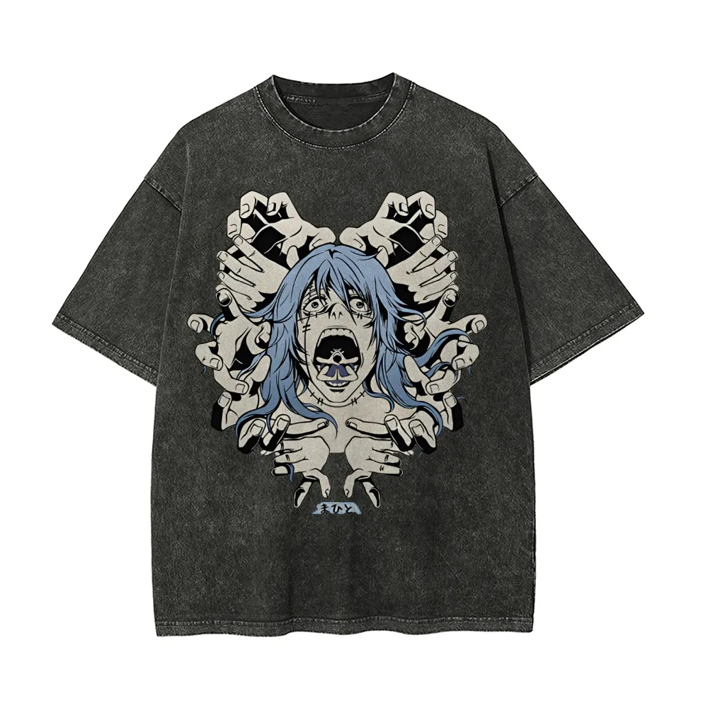 マヒト Tシャツ 呪術廻戦 メンズ アシッドウォッシュ アイ - Acid Wash Vintage Graphic T Shirt のレビューと価格