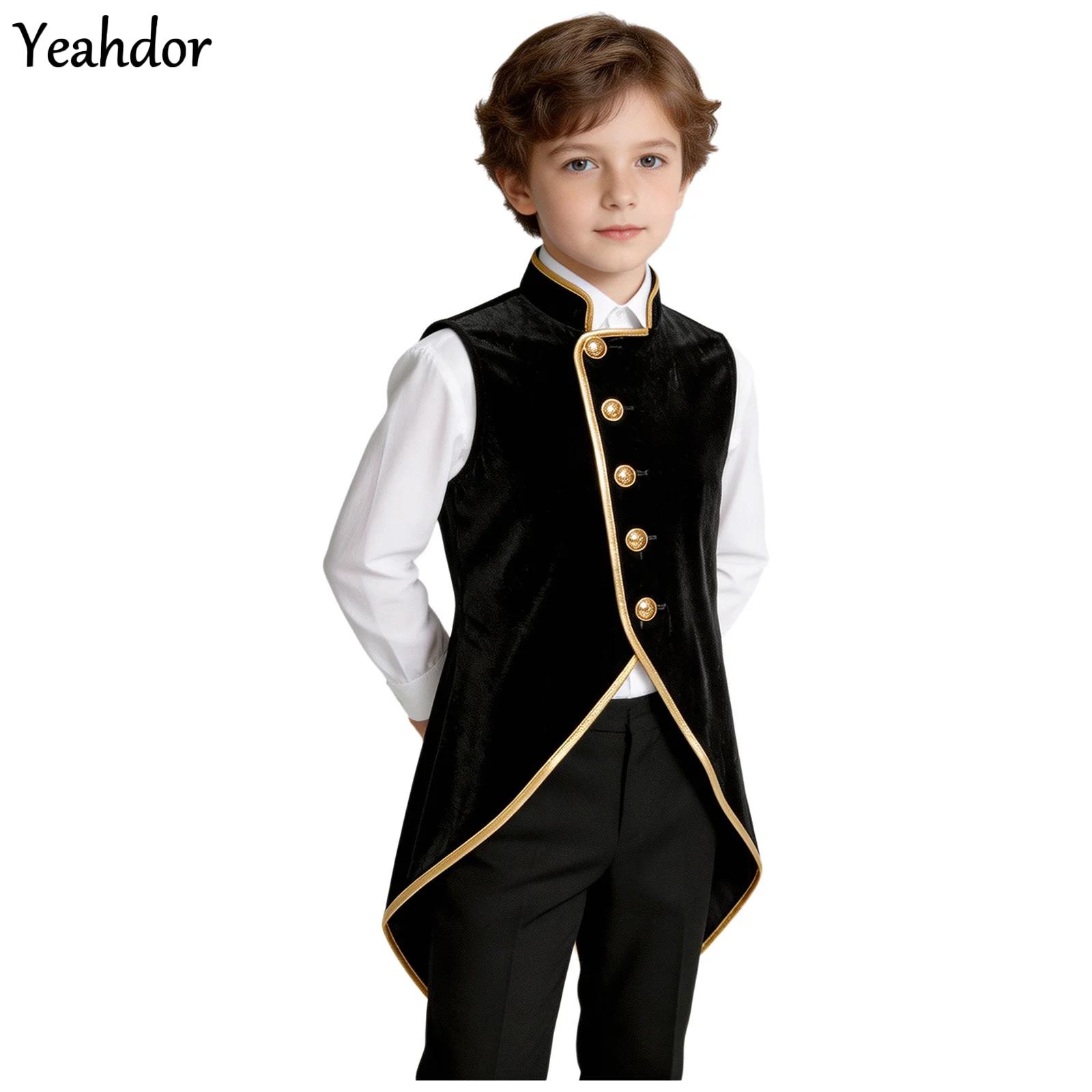 男の子用レトロ中世ルネサンススチームパンクゴシックベルベット - Jackets のレビューと価格