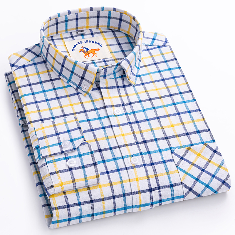 メンズ新作オーバーサイズ5XL長袖シャツ、スリムフィットフォ - Oxford Cotton Casual Shirt Business のレビューと価格