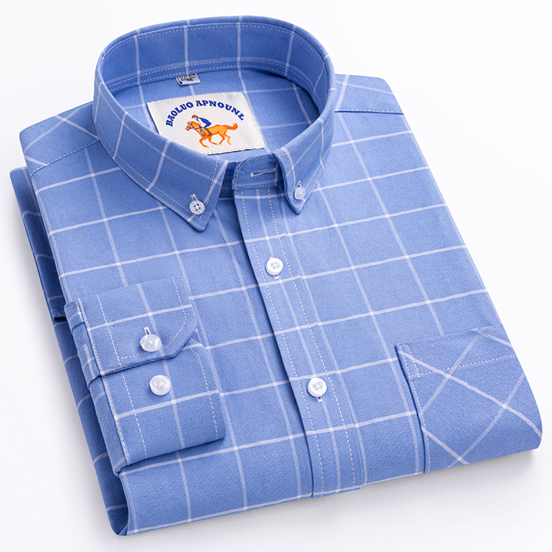 メンズ新作オーバーサイズ5XL長袖シャツ、スリムフィットフォ - Oxford Cotton Casual Shirt Business のレビューと価格