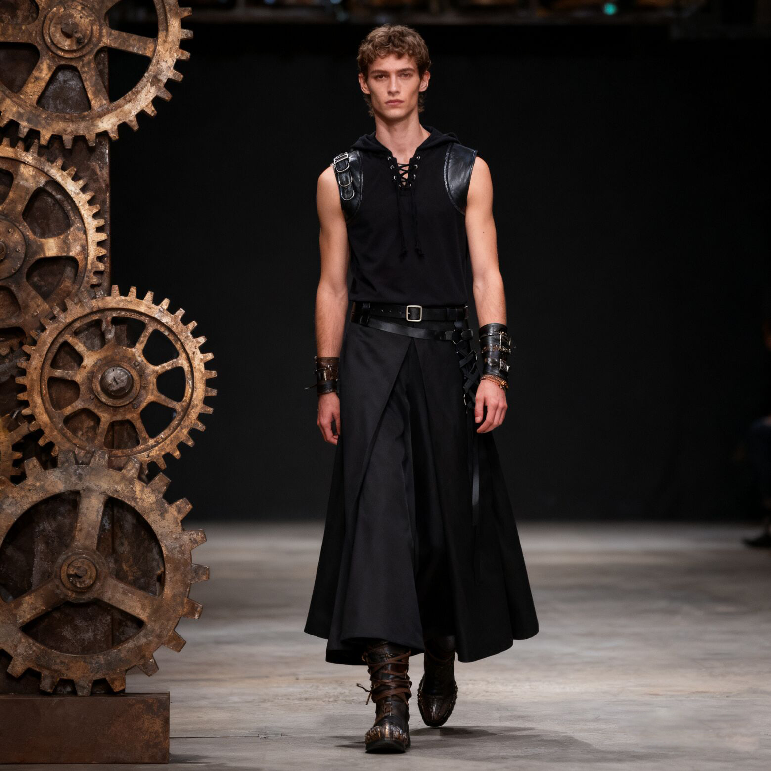 メンズ 中世風 海賊風シャツ レースアップ ノースリーブ ル - Medieval Gothic Lace Up Pirate Shirt のレビューと価格