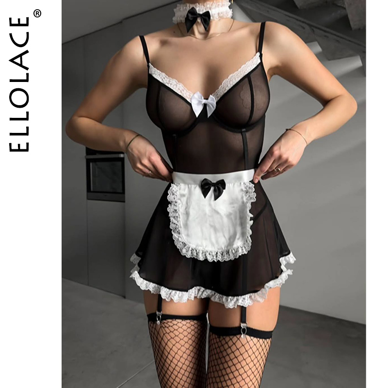 Ellolace コスプレ女性のランジェリーセットメイドセク - Underwear のレビューと価格