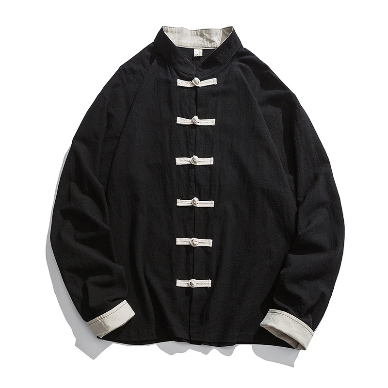 2026 新しい着物ジャケット男性伝統的な中国服リネン漢服ト - Mens Linen Shirt Long Sleeve のレビューと価格