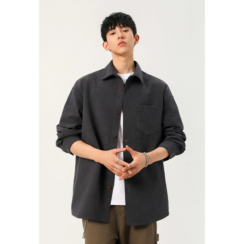男性用、ボタンダウン、コーデュロイ素材、襟付き、胸ポケット付 - Corduroy Button Up Shirt Men のレビューと価格