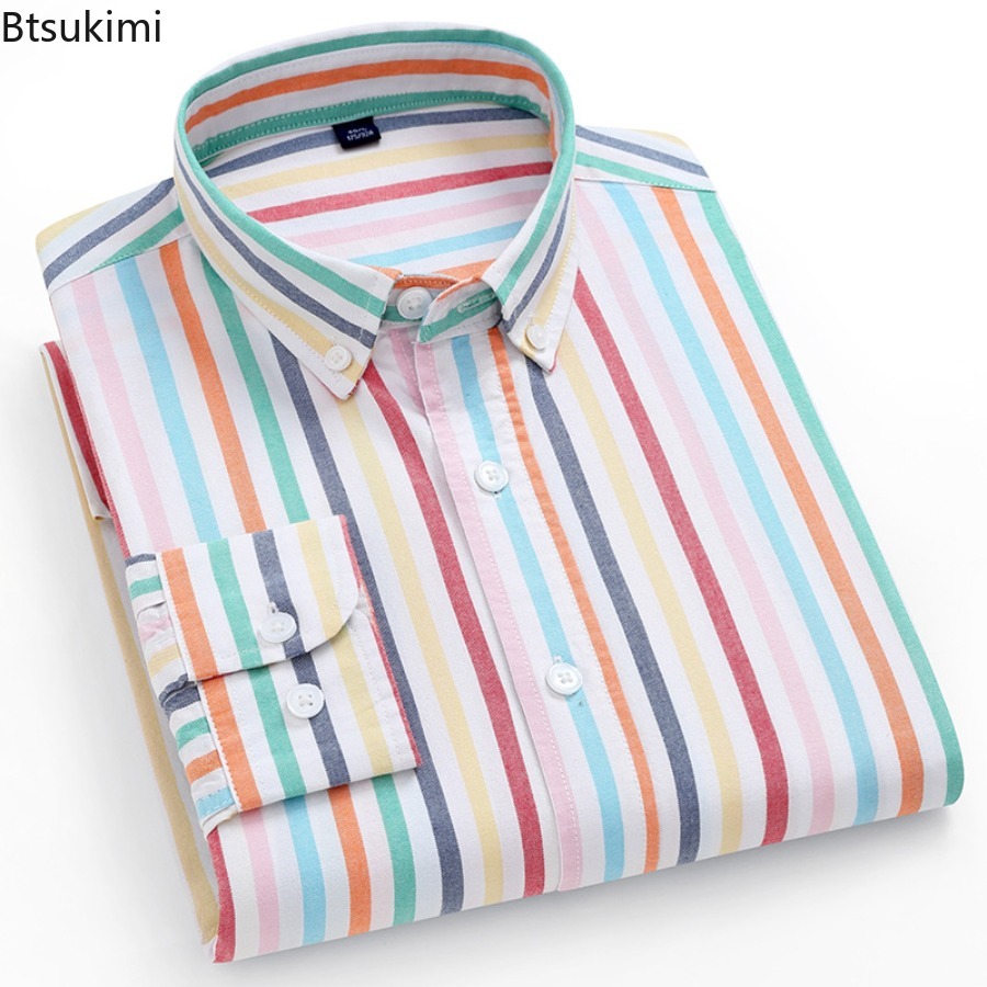 高品質100%コットンオックスフォードシャツ メンズ 長袖  - Oxford Cotton Casual Shirt Business のレビューと価格