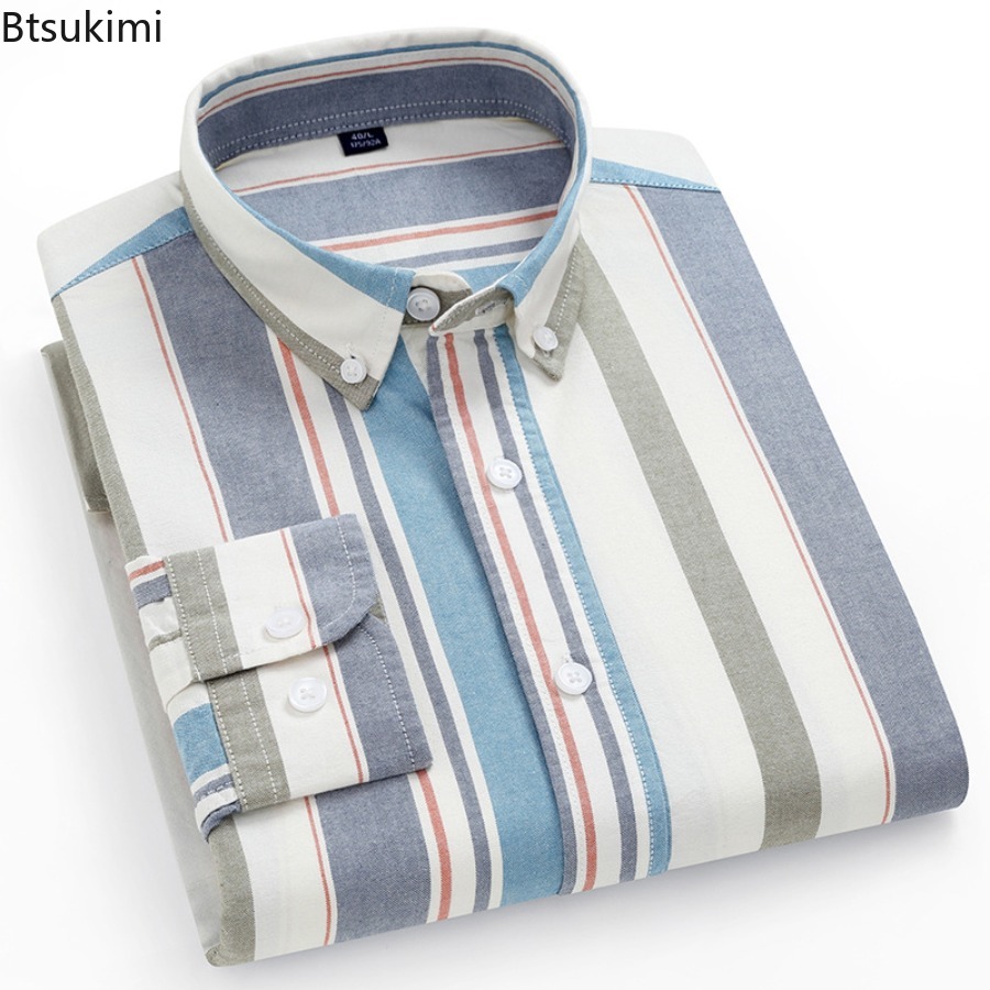 高品質100%コットンオックスフォードシャツ メンズ 長袖  - Oxford Cotton Casual Shirt Business のレビューと価格