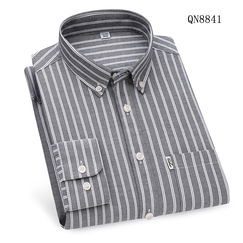 コットンオックスフォード カジュアル長袖シャツ ストライプカ - Oxford Cotton Casual Shirt Business のレビューと価格