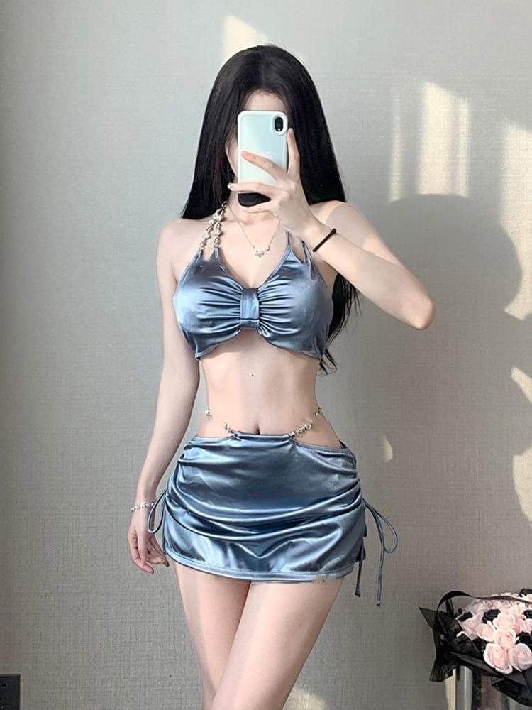 女性のエレガントな薄いストラップビキニセットセクシーなプッシ - Suits のレビューと価格