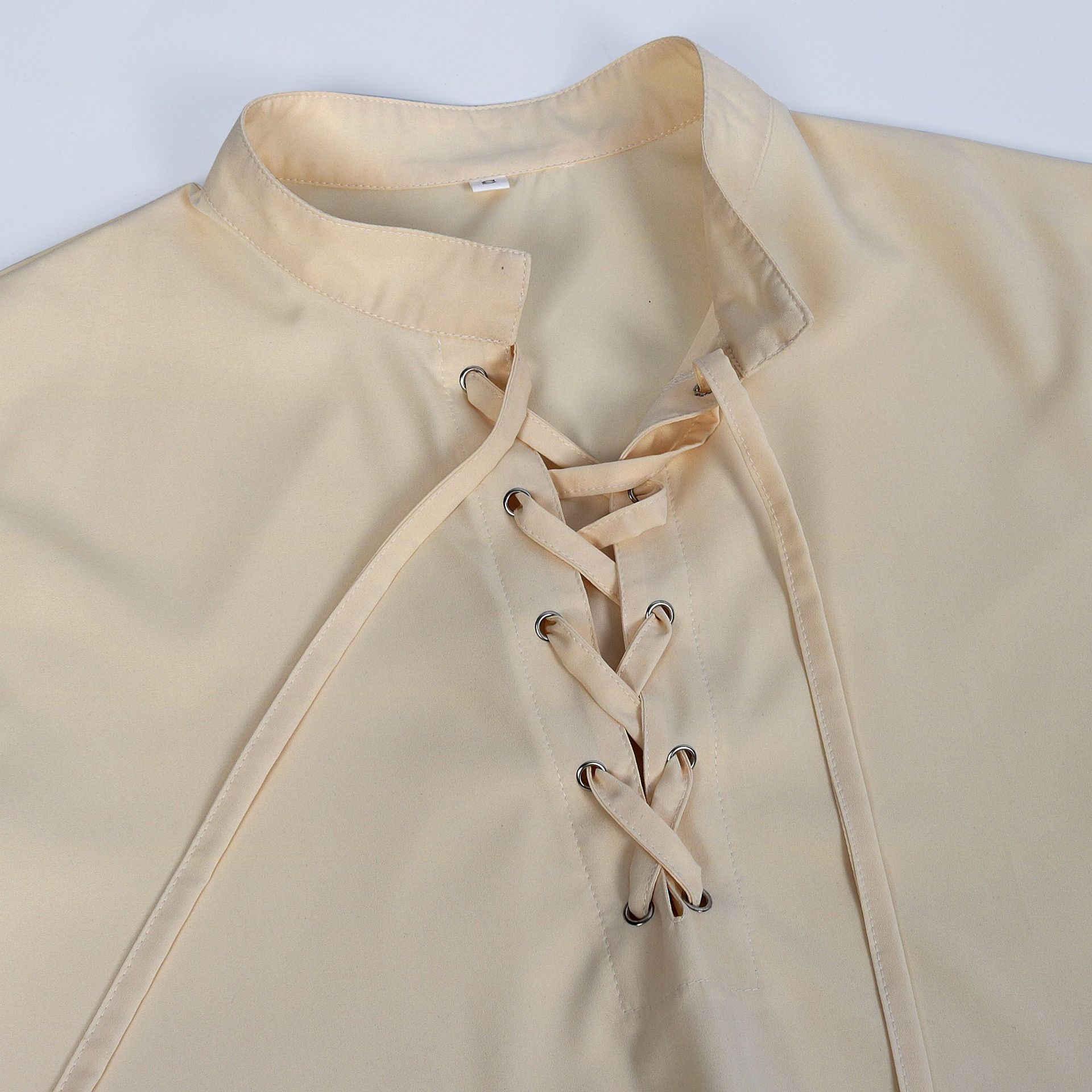 メンズ中世ルネッサンス LARP シャツ ベルト付き ハロウ - Medieval Gothic Lace Up Pirate Shirt のレビューと価格