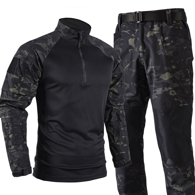 メンズ戦術戦闘服セット夏通気性シャツ + 迷彩カーゴパンツ屋 - Tactical Military Shirt Cargo のレビューと価格