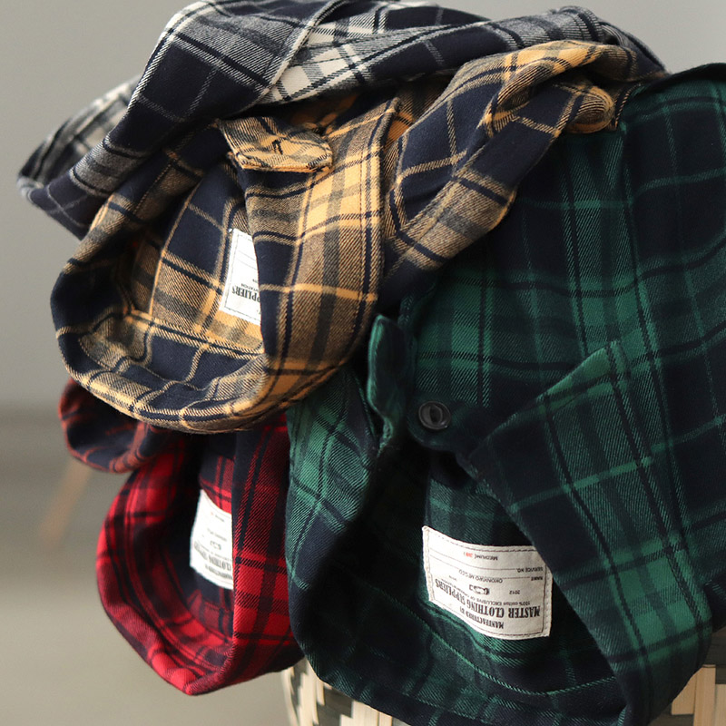 秋の新日本レトロ 300 グラムヘビーウェイト長袖ラペルチェ - Flannel Plaid Shirt Heavy Weight のレビューと価格