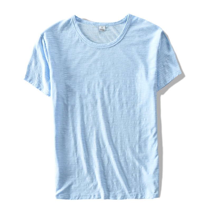 新しいM-3XLサイズの夏用メンズTシャツ、スカイブルーの半 - Oxford Cotton Casual Shirt Business のレビューと価格