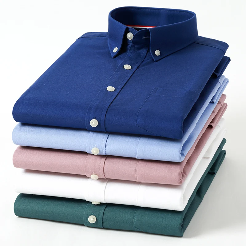 オックスフォード-メンズ長袖シャツ,チェック,ストライプ,カ - Oxford Cotton Casual Shirt Business のレビューと価格