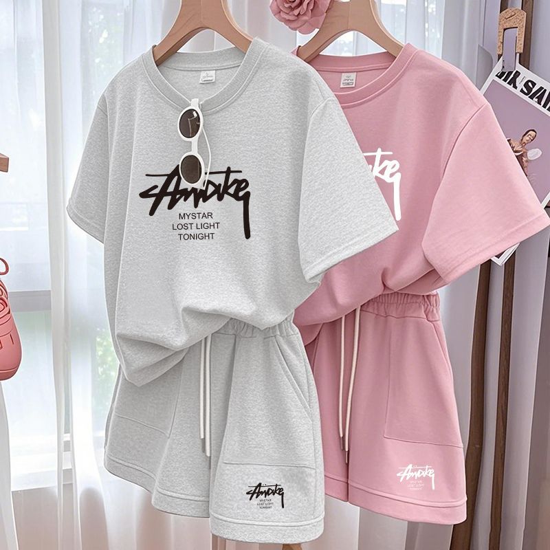 新しい女性用プラスサイズセット 大人用半袖とショートパンツの - T-Shirts のレビューと価格