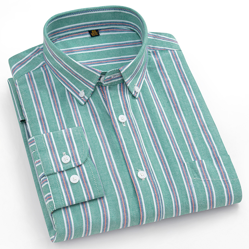 160KG対応 オーバーサイズシャツ ストライプ/チェック柄 - Oxford Cotton Casual Shirt Business のレビューと価格