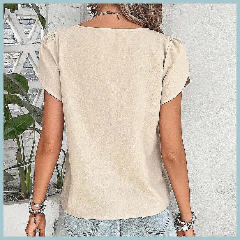2024年夏 ヴィンテージ風 無地ブラウス レディース エレ - Shirts のレビューと価格