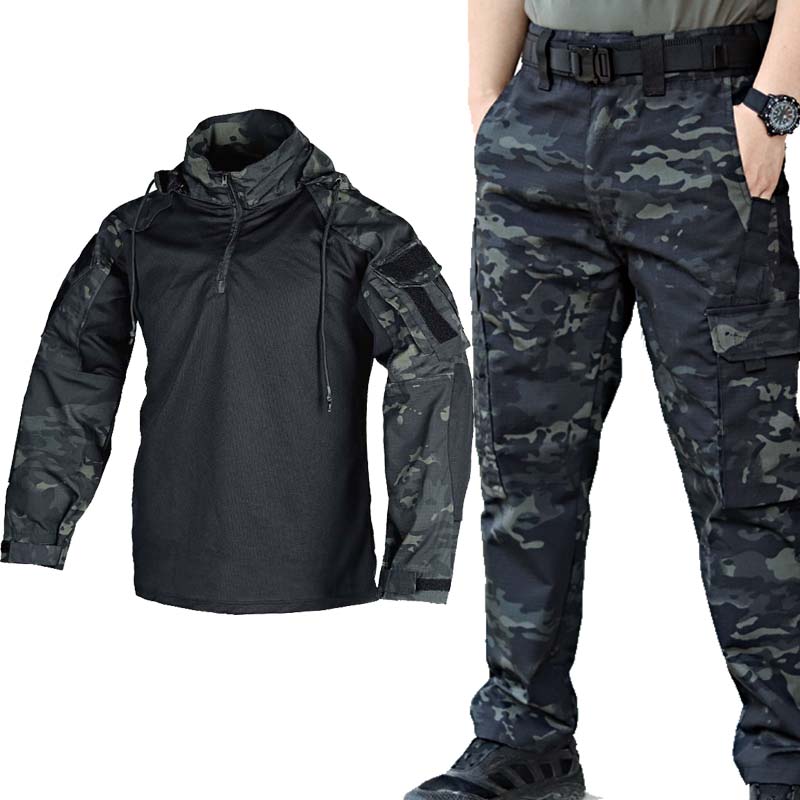 戦術服セット ミリタリーフロッグシャツ + マルチポケットカ - Tactical Military Shirt Cargo のレビューと価格