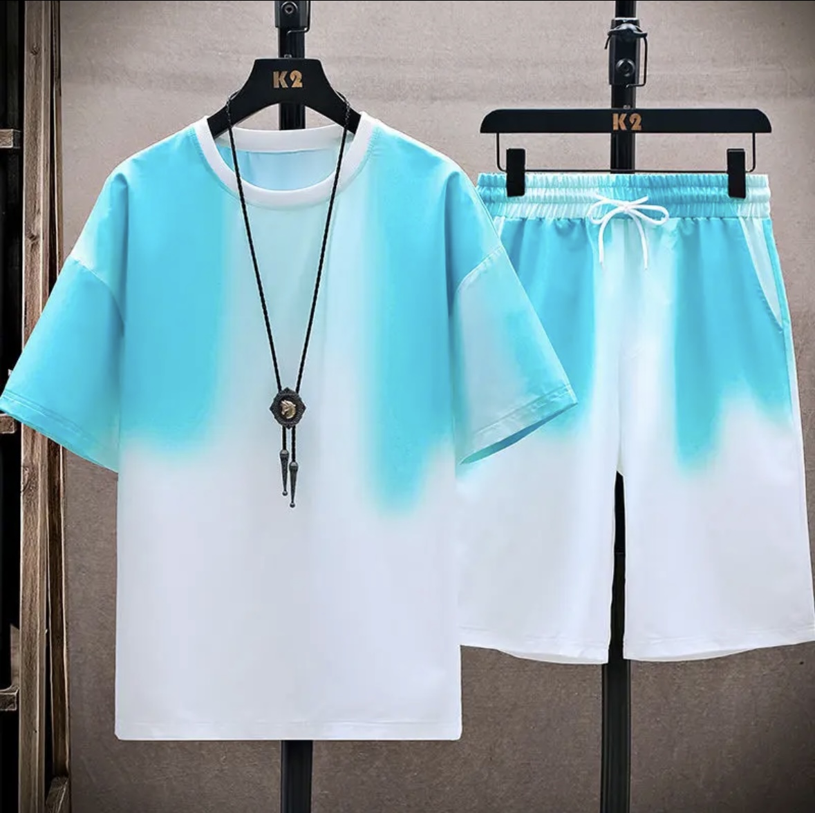 新作夏物カップル向けアイスシルクセット、ゆったりとした韓国風 - T-Shirts のレビューと価格